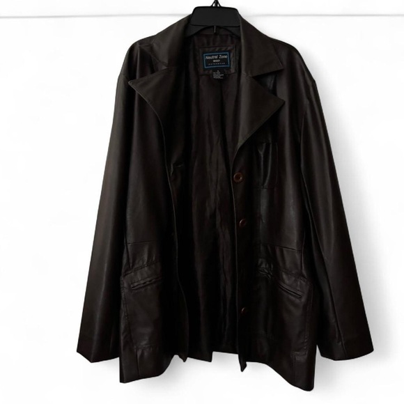 Neutral Zone Missy Dark Brown Leather Jacket - Picture 4 of 7